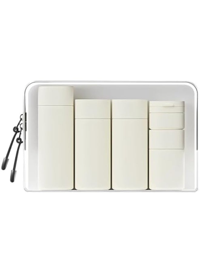 Travel Dispenser Bottles for Toiletries, 5 Pack Travel Size Containers, Leak Proof Refillable Travel Accessories for Shampoo Conditioner, Portable Travel Bottles with Clear Toiletry Bag - Image 1