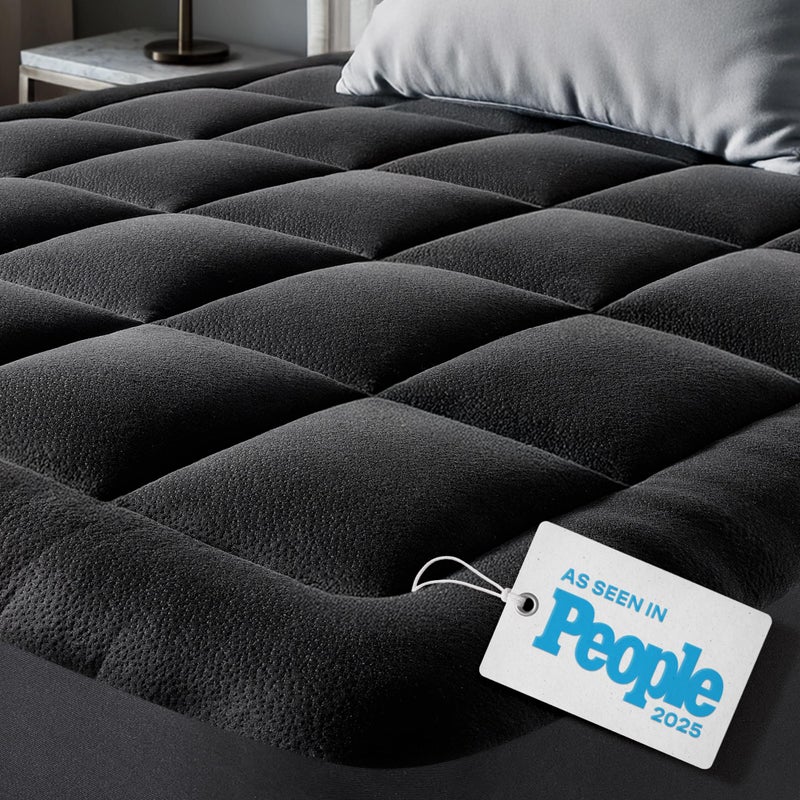 Niagara Sleep Solution Ultra Soft Twin XL Size Mattress Topper - Viscose Made from Bamboo Pillow Top Mattress Pad for Back Pain Relief - Naturally Cooling for Hot Sleepers, Black - Image 1
