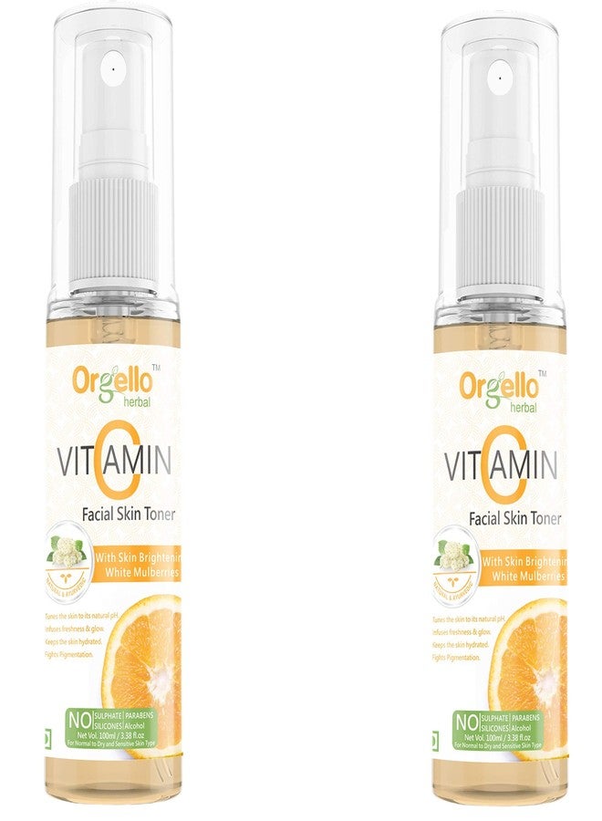 Orgello Herbal Vitamin C toner for face whitening pigmentation (2 x 100 ml) - Vitamin C, Vitamin B3, Apple cider vinegar, White Mulberries, Licorice, Cucumber, Aloe Vera, Rosemary - Image 1