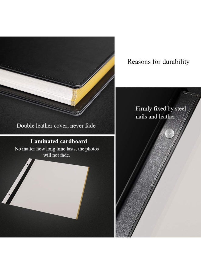 1DOT2 Photo Album SelfAdhesive 100 Pages Sticky Page Leather Cover Magnetic Scrapbook Family Albums for Christmas Gifts Birthday Wedding Memory Photo Book 4X6 5X7 6X8 8X10 Big Black - Image 3