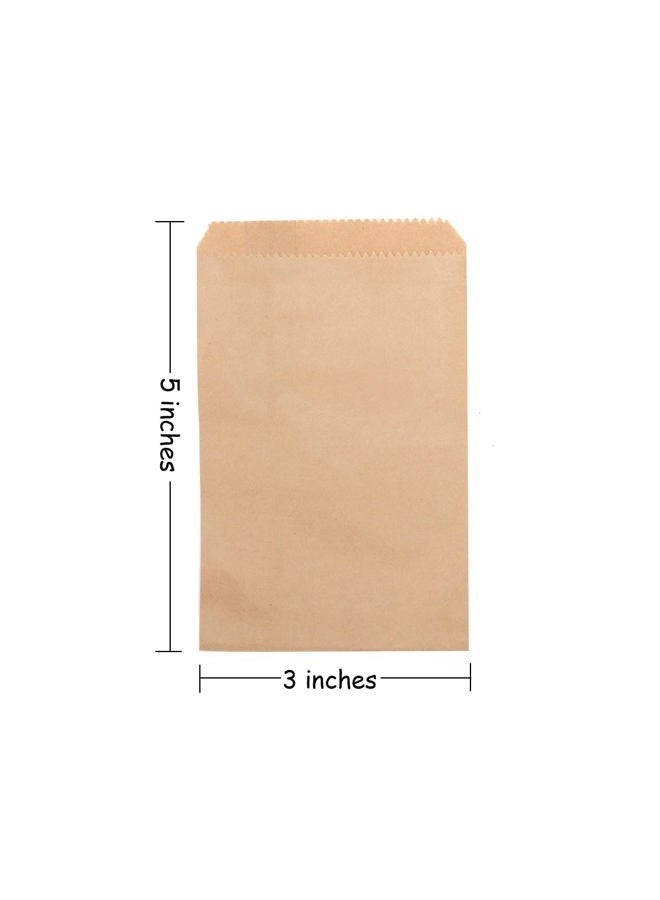 Volanic 100PCS 3X5 Inch Kraft Paper Bags Small Flat Party Favor Bag for Bakery Cookies Candies Dessert Chocolate Sandwich - Image 3