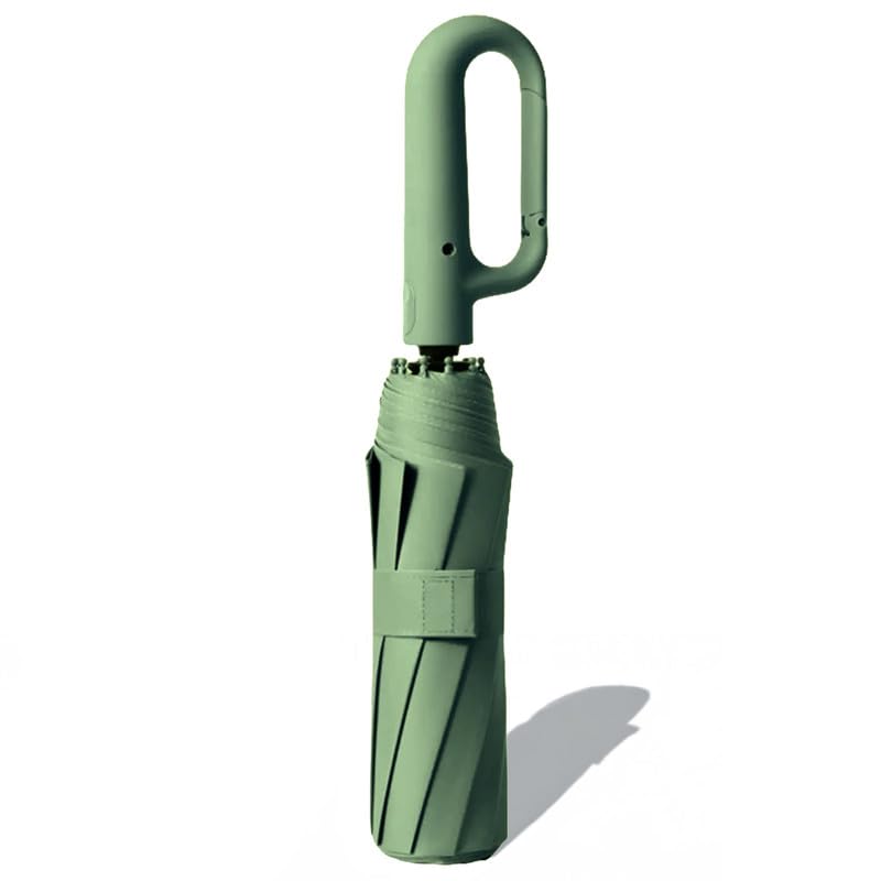 PRIME PICK مظلة سفر مدمجة مع شريط عاكس، مقاومة للرياح وحماية من الأشعة فوق البنفسجية، مقبض مضاد للانزلاق خفيف الوزن 95% حجب للأشعة فوق البنفسجية للرجال والنساء والأطفال مثالية للحماية من المطر والشمس - Image 1