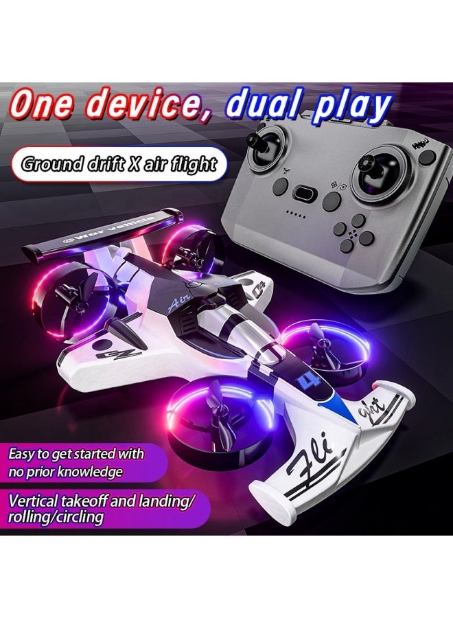 Twisoo 2-in-1 Land Air RC Aircraft Toy with Remote Controller, 4-Channel Remote Control Flying Car, Indoor & Outdoor RC Drone, Follow Me Function, Rechargeable Aircraft for Kids Boys & Girls - Image 5