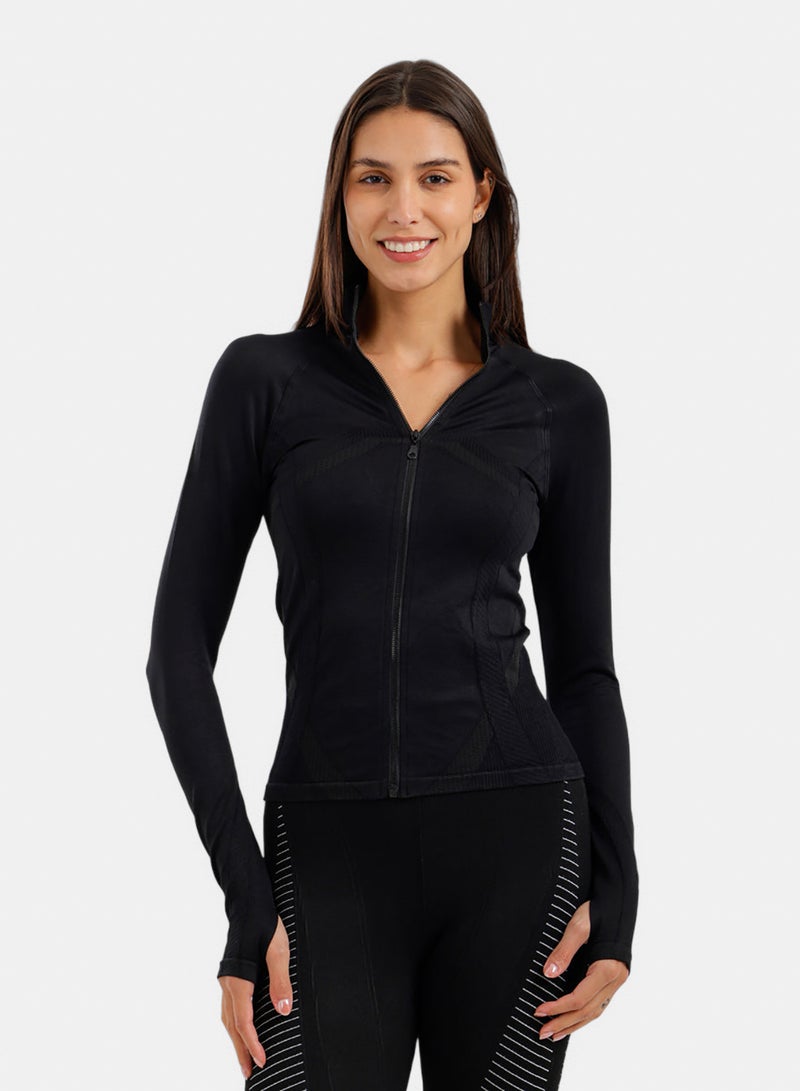 Carina Slim Fit Jacket with Thumbholes - Image 1