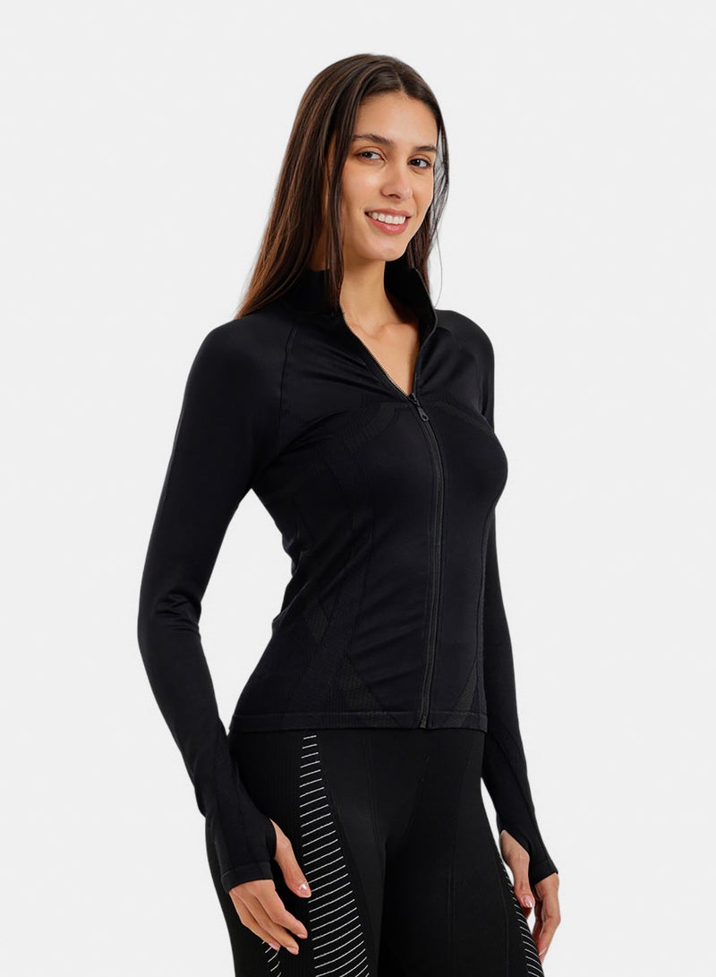 Carina Slim Fit Jacket with Thumbholes - Image 2