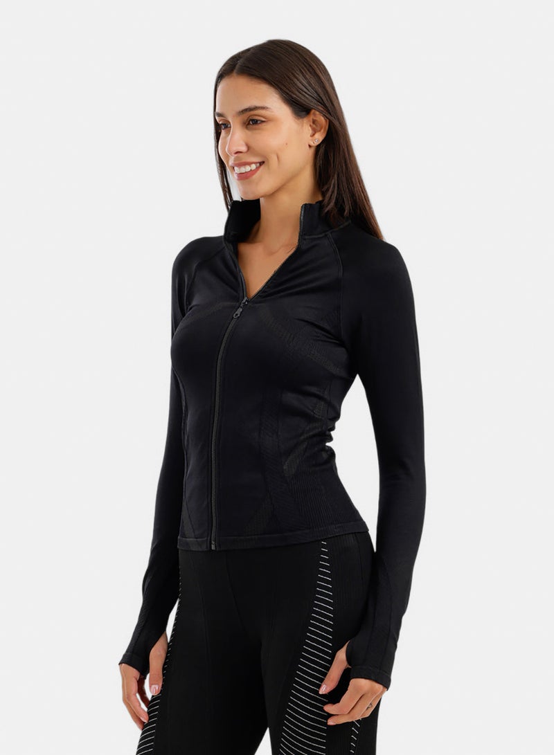 Carina Slim Fit Jacket with Thumbholes - Image 3