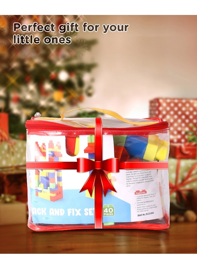 PlayNation Play Nation Jumbo Brix Stack & Fix Set Multicolour - 40 Pieces, 12M+, Enhances Problem Solving Skills, Screen Free Fun & Engagement, Lightweight, No Sharp Edges - Image 5