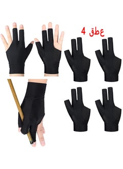 Depend 4 PCS 3 Fingers Pool Gloves Billiard Gloves Cue Shooter Pool Gloves Anti Skid Billiard Glove Left Hand Shooters Snooker Cue Sport Glove For Women Men Billiard Shooters Accessories  - Image 1