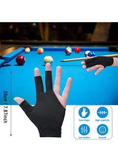 Depend 4 PCS 3 Fingers Pool Gloves Billiard Gloves Cue Shooter Pool Gloves Anti Skid Billiard Glove Left Hand Shooters Snooker Cue Sport Glove For Women Men Billiard Shooters Accessories  - Image 2