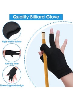 Depend 4 PCS 3 Fingers Pool Gloves Billiard Gloves Cue Shooter Pool Gloves Anti Skid Billiard Glove Left Hand Shooters Snooker Cue Sport Glove For Women Men Billiard Shooters Accessories  - Image 3