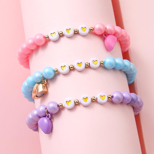 COLORFUL BLING سوار بFF ملون ل3, مجموعة أساور الأم وابنتها, سوار بتصميم صليب وفراشة وقلب للنساء والرجال, أساور صداقة متطابقة هدايا مجوهرات - النمط 1 - Image 2