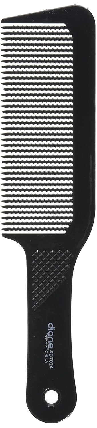 Diane Diane Flat Top Clipper Comb  Fine Tooth HairCutting Styling Tool for Women Men Hair Stylists Barbers Black 95 Inches D7024