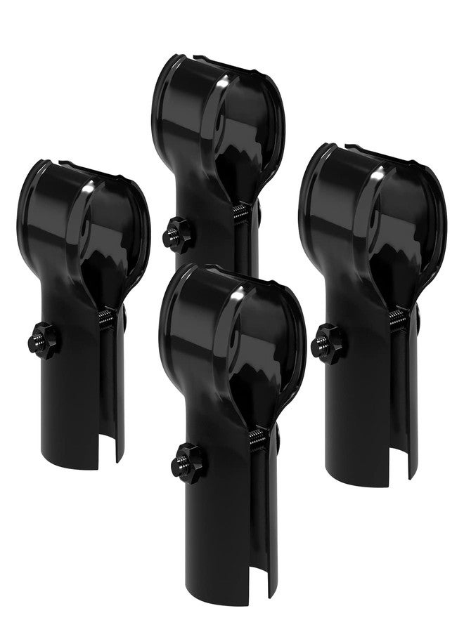 VIVIDA 1-5/8" End Rail Clamps, Black Chain Link Fence Fittings, 1-5/8 Inch Panel Pipe T Connectors, 4 PCS - Image 1