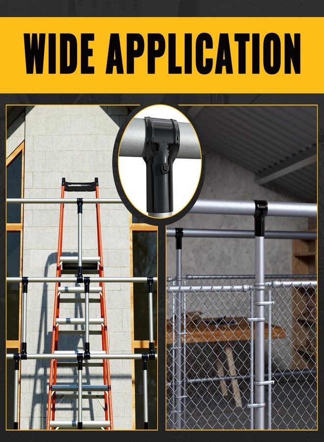 VIVIDA 1-5/8" End Rail Clamps, Black Chain Link Fence Fittings, 1-5/8 Inch Panel Pipe T Connectors, 4 PCS - Image 2