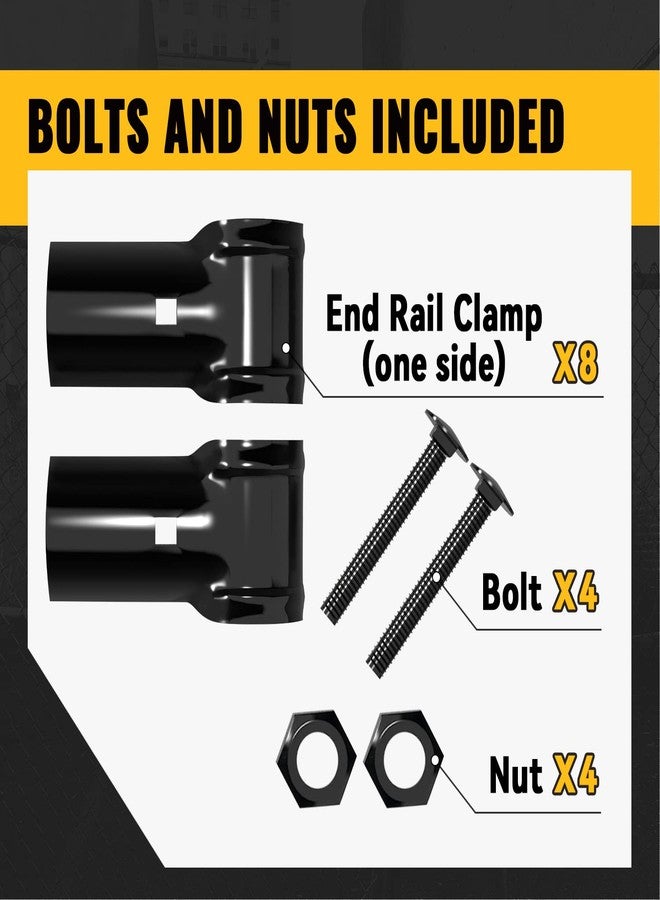 VIVIDA 1-5/8" End Rail Clamps, Black Chain Link Fence Fittings, 1-5/8 Inch Panel Pipe T Connectors, 4 PCS - Image 5