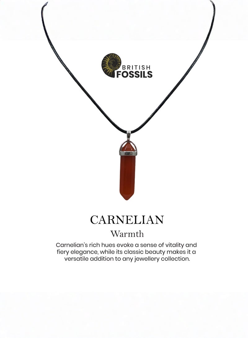 British Fossils Crystal Energy Carnelian Pendant - Image 4