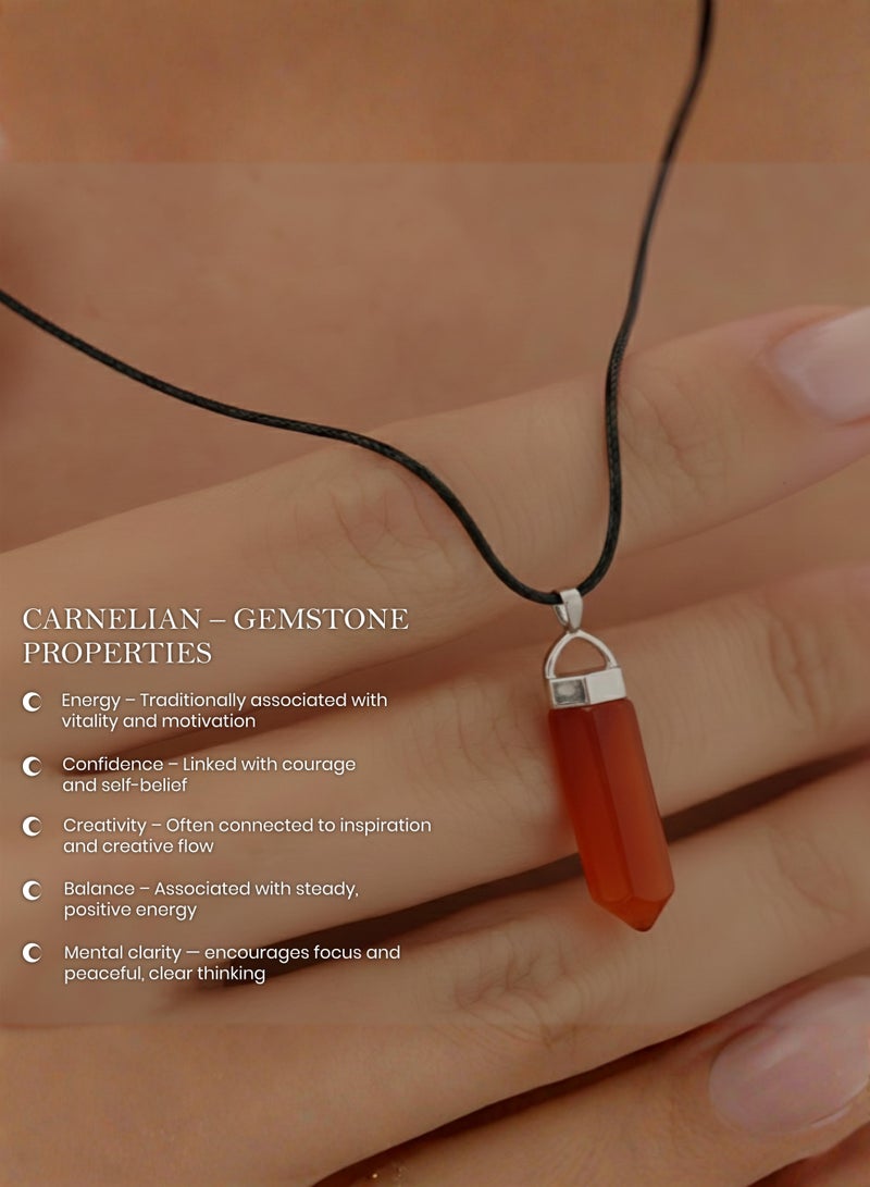 British Fossils Crystal Energy Carnelian Pendant - Image 5