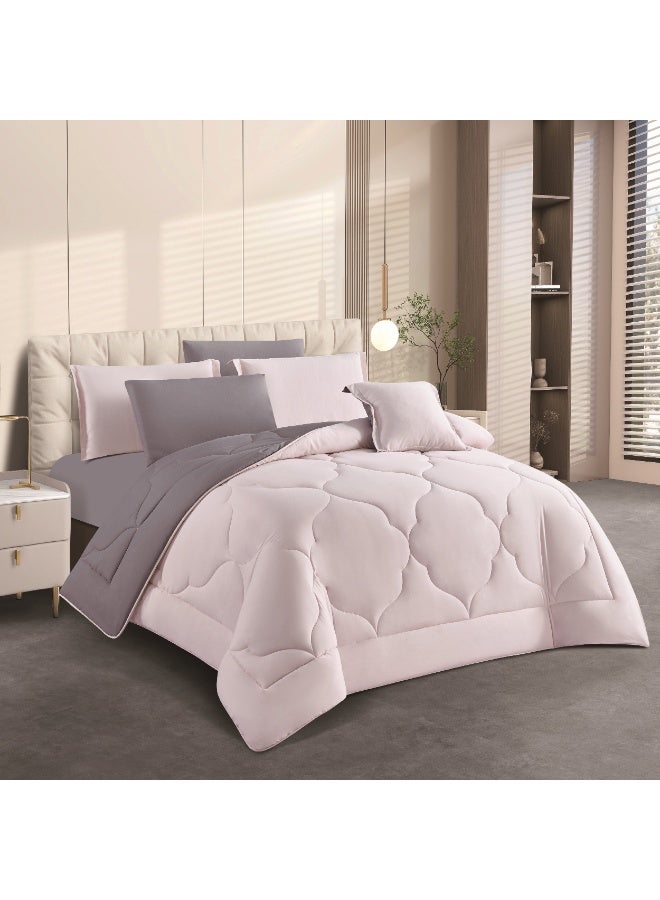 أورز مفرش صيفي من الماكروفيبر الفاخر سادة وجهين مناسب لمقاس سرير مزدوج 200 x 200 cm سم من شركة هورس العالمية مكون من 7قطع - Image 1
