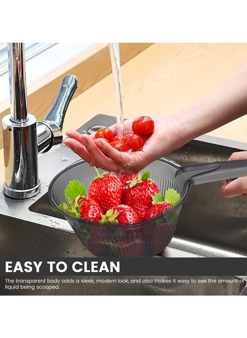 LIMITLESS Limitless Water Spoon Thickened Anti-skid Long Handle Household Water Scoop for Bucket with Handle Durable Kitchen Gadget Supplies Tools (Transparent)  - Image 2