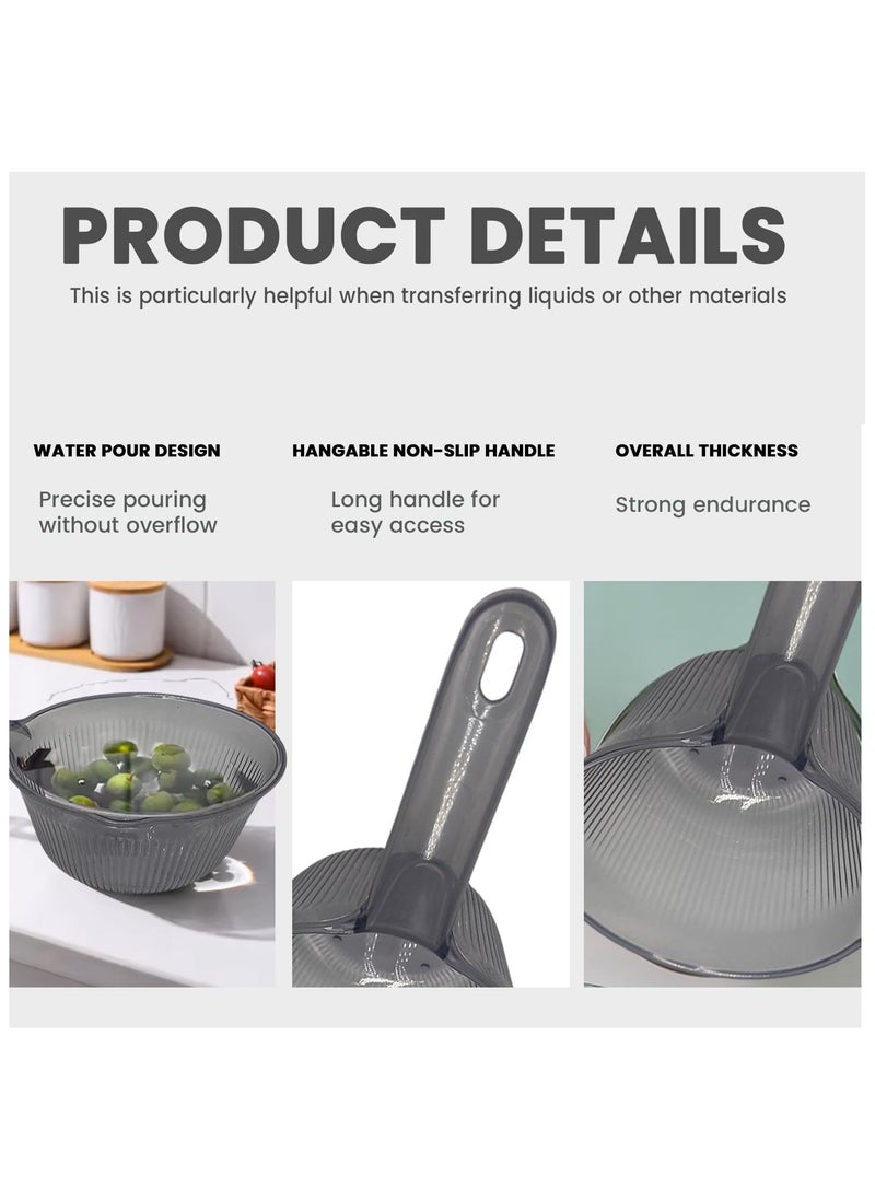 LIMITLESS Limitless Water Spoon Thickened Anti-skid Long Handle Household Water Scoop for Bucket with Handle Durable Kitchen Gadget Supplies Tools (Transparent)  - Image 5
