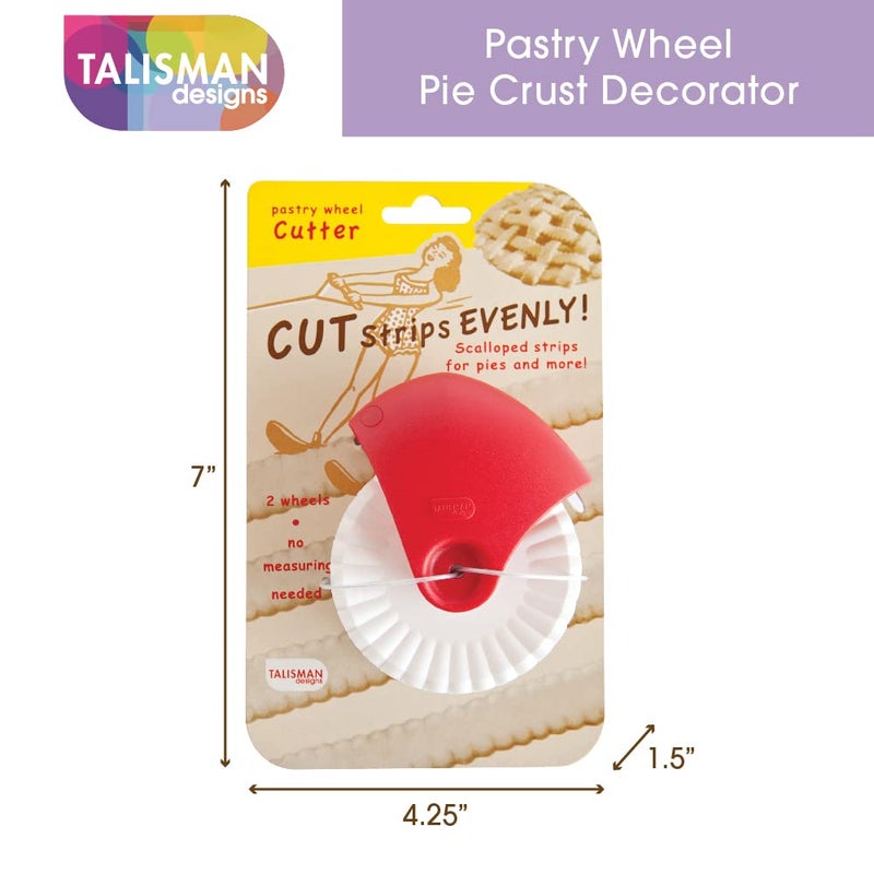 Talisman Designs Pie Crust Decorating Tools | Pastry Wheel Cutter | Set of 1 - Image 2