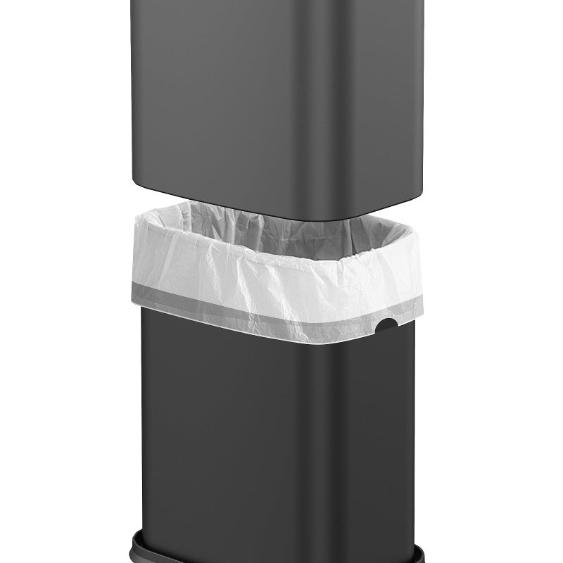 KHMMGK 2.6 Gal Black Bathroom Trash Can,Metal Waste Baskets with Removable Inner Bucket,Small Office Garbage Can - Image 3