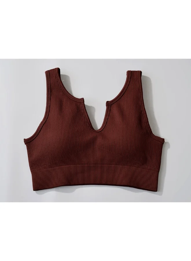 KAWN.YOGA Womens U Back Sports Bra - Padded Low Impact Workout Yoga Bra with Removable Built in Bra