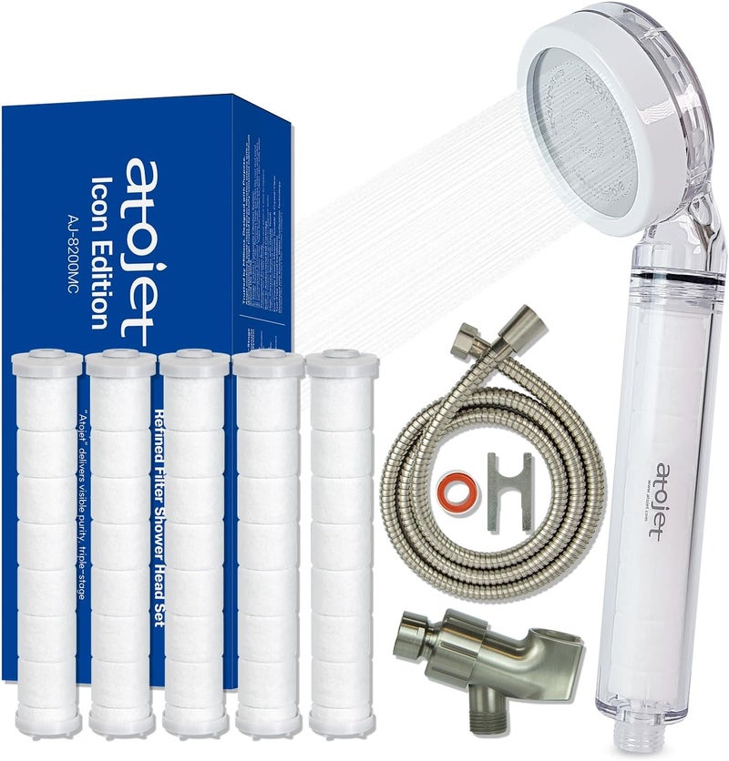 ATOJET Filter Shower for K-Beauty Skin Care – Reduces Chlorine, Rust & Heavy Metals | Calms Redness, Supports Healthy Hair & Scalp | 6-Month Advanced Filtration Set (AJ8200MC-SET-6MO) - Image 1