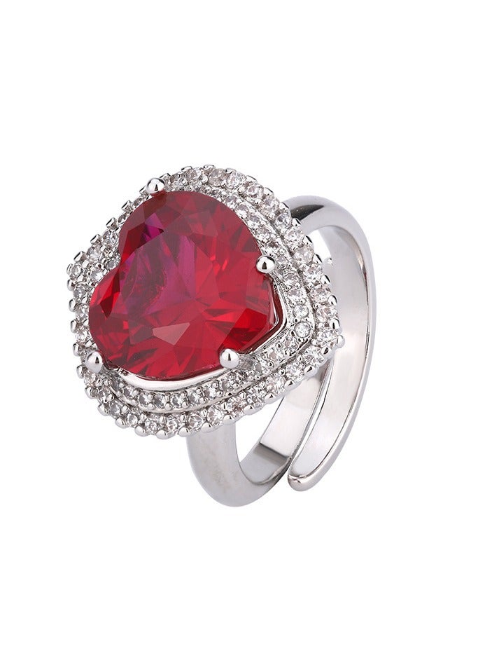 Very beautiful heart pendant in red corundum, especially romantic, suitable for wife and mother as a gift.  - Image 2