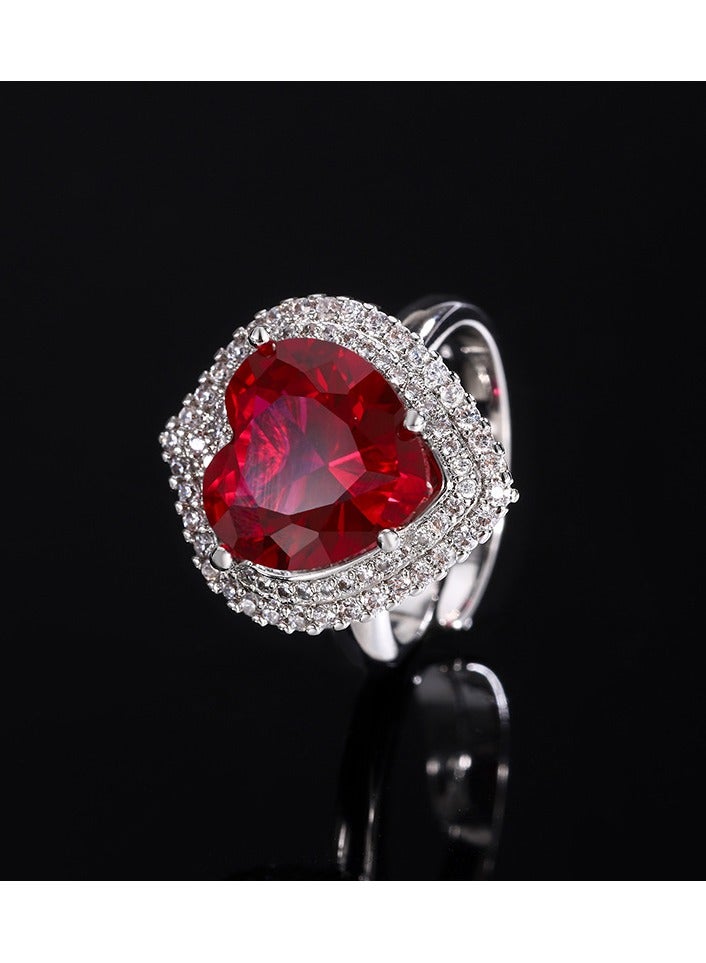 Very beautiful heart pendant in red corundum, especially romantic, suitable for wife and mother as a gift.  - Image 4