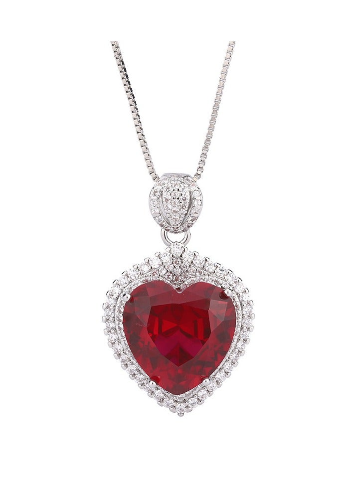 Very beautiful heart pendant in red corundum, especially romantic, suitable for wife and mother as a gift.  - Image 1