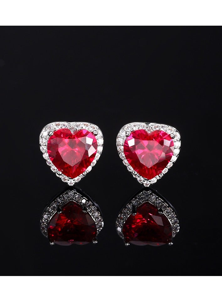 Very beautiful heart pendant in red corundum, especially romantic, suitable for wife and mother as a gift.  - Image 5