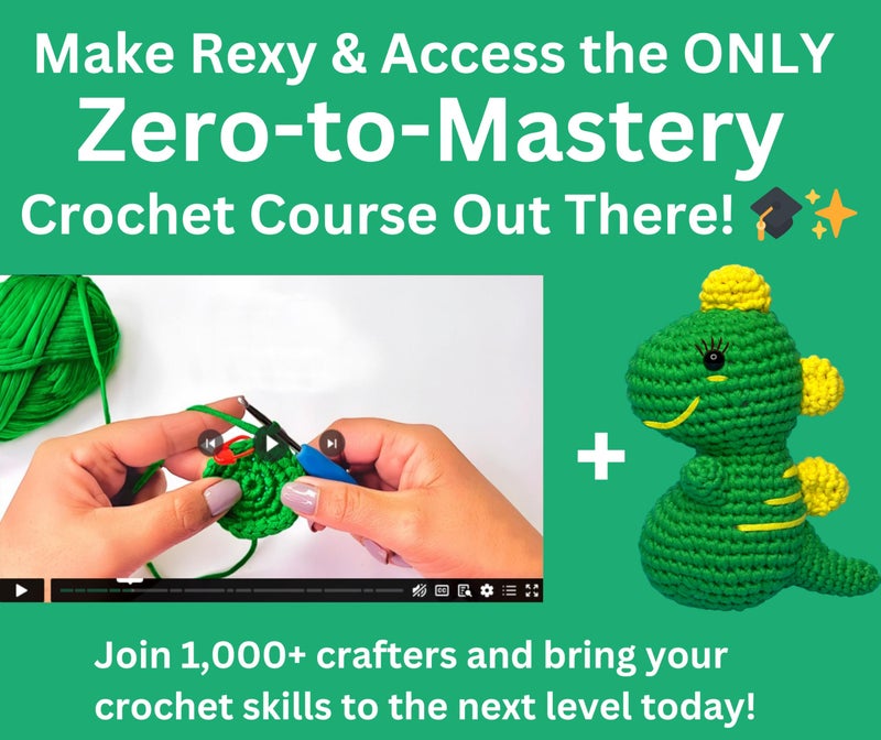 Amigo Rumi Cute Dinosaur Beginners Crochet Kit - Learn How to Crochet Starter Kit - 3+ Hour Video Tutorials & Crocheting Book - Easy to Stitch Yarn - Amigurumi Stuffed Animal for Kids 12+ & Adults - Image 2