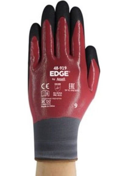 Ansell Edge 48-919 4/4 Foam Nitrile Coated Oil Repellent Work Gloves  - Image 2