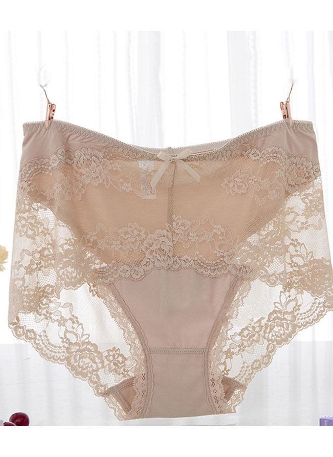 Generic - High Waist Panties for Women Underwear Plus Size Sheer Lace - Image 1