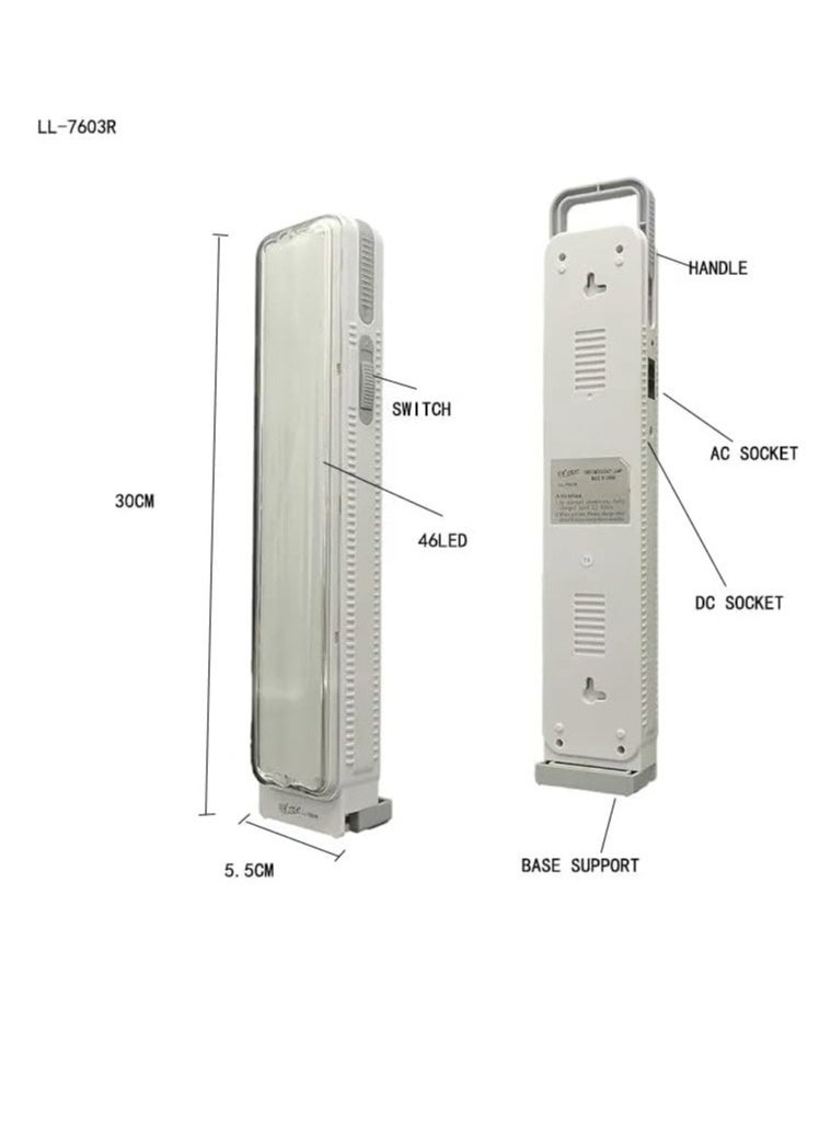 Generic Emergency Light Lamp LL-7603R -1 For Rechargeable White  - Image 3