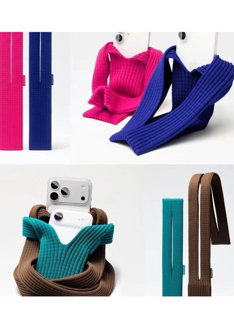 MOCOM 2025 Trendy 3D-Knit Phone Pocket Case & Crossbody Bag for iPhone 17/16/15 | Ultra-Light Shock-Absorbing Stretch Sleeve with Adjustable Multi-Wear Strap | Eco-Friendly Minimalist Pouch for Travel, Sports & Daily Essentials - Long - Image 4