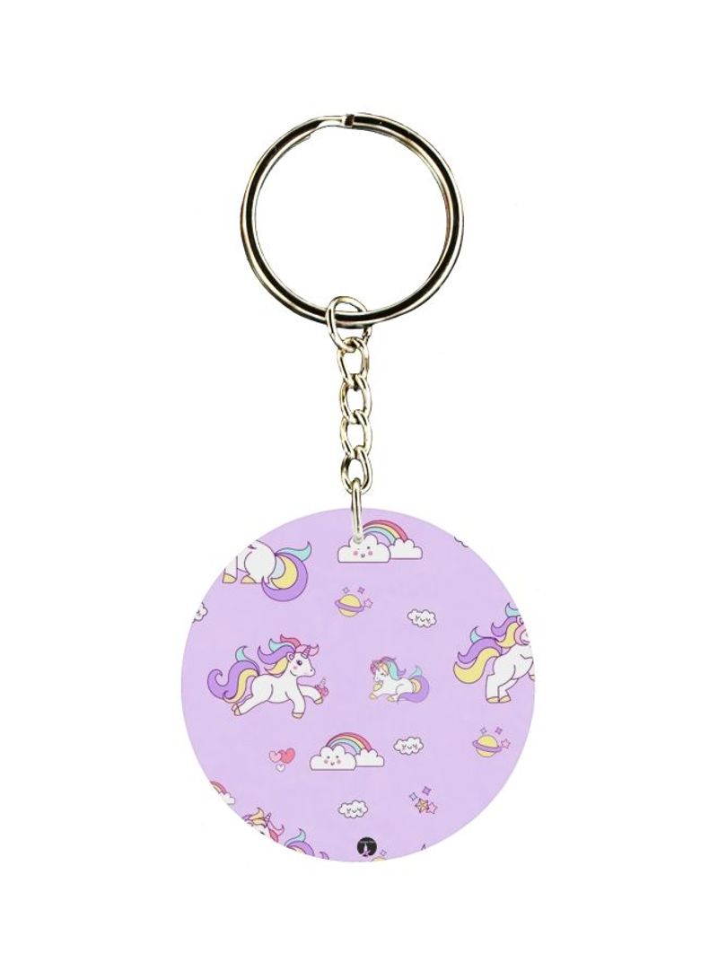 Unicorn Printed Single Sided Keychain