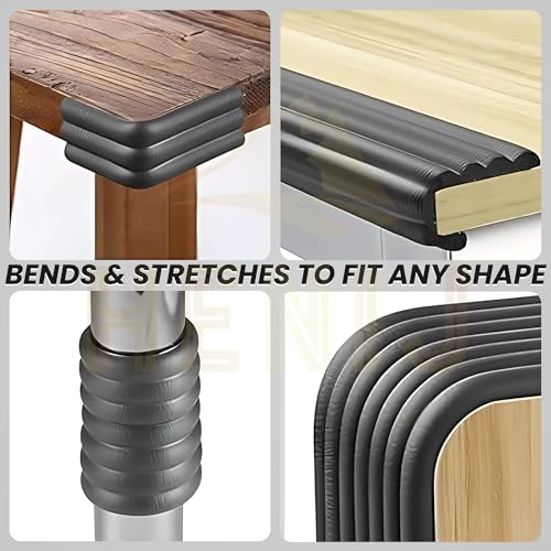 HENIJ Soft Extra Dense Furniture Table Wall Edge Protectors Foam Baby | Safety Bumper Guard Protector, Table Protection Strip, Kids Safety Corner Strip (6.5 Ft Long, 8 CM Wide, Black, Pack of 1) - Image 5