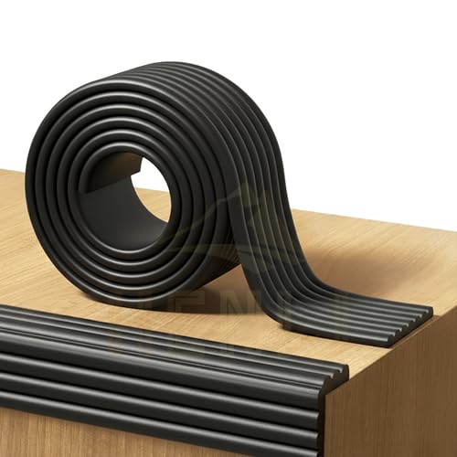 HENIJ Soft Extra Dense Furniture Table Wall Edge Protectors Foam Baby | Safety Bumper Guard Protector, Table Protection Strip, Kids Safety Corner Strip (6.5 Ft Long, 8 CM Wide, Black, Pack of 1) - Image 1