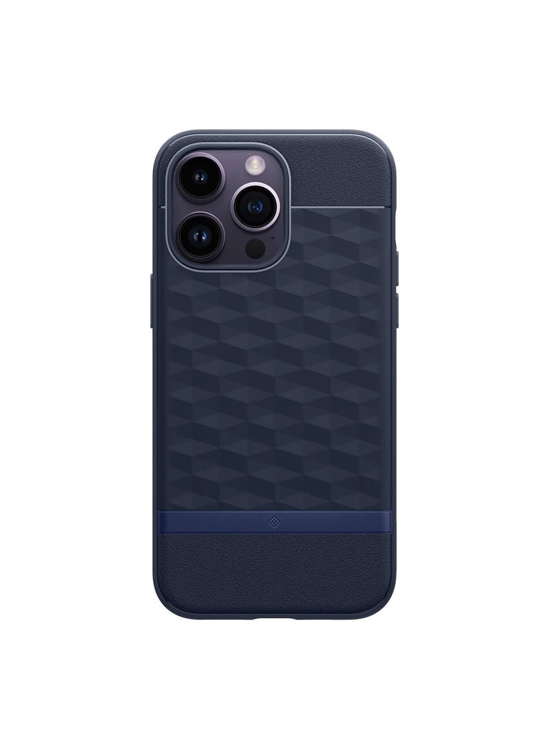 Caseology Parallax Mag Case [Built-in Magnet] Designed for MagSafe, Grade Drop Protection, Slim Ergonomic Grip, Wireless Charging Compatible Cover for iPhone 14 Pro (5G, 2022) – Midnight Blue  - Image 2