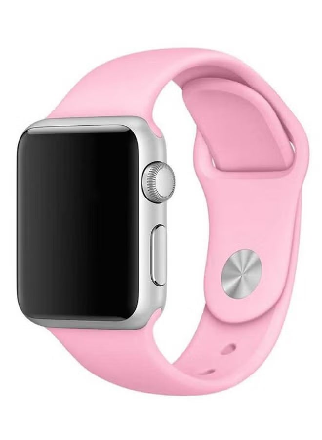 Silicone Strap for Apple Watch 38-40-41mm - Pink - Water Resistant - Image 1