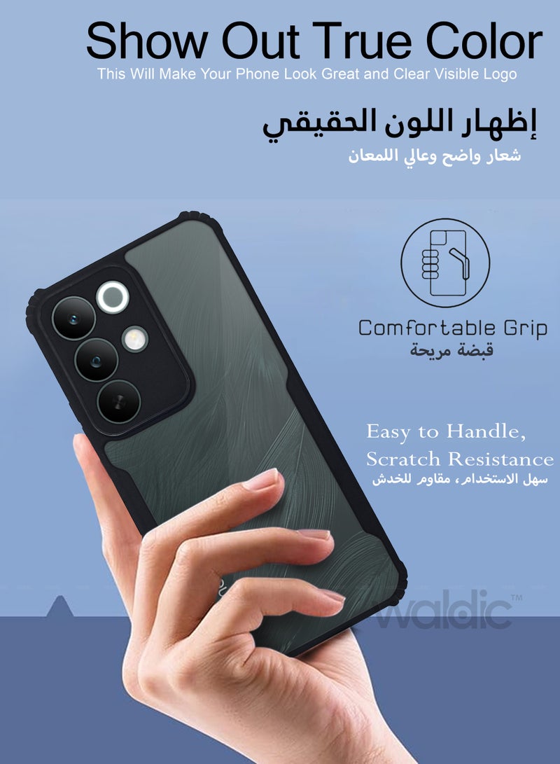 Waldic Realme C85 Premium Case | Premium Silicone Case Cover Designed for Realme C85 | Realme C85 Case Camera and Drop Protection Thin Protective Back Cover Case for Realme C85 - Clear/Black - Image 4