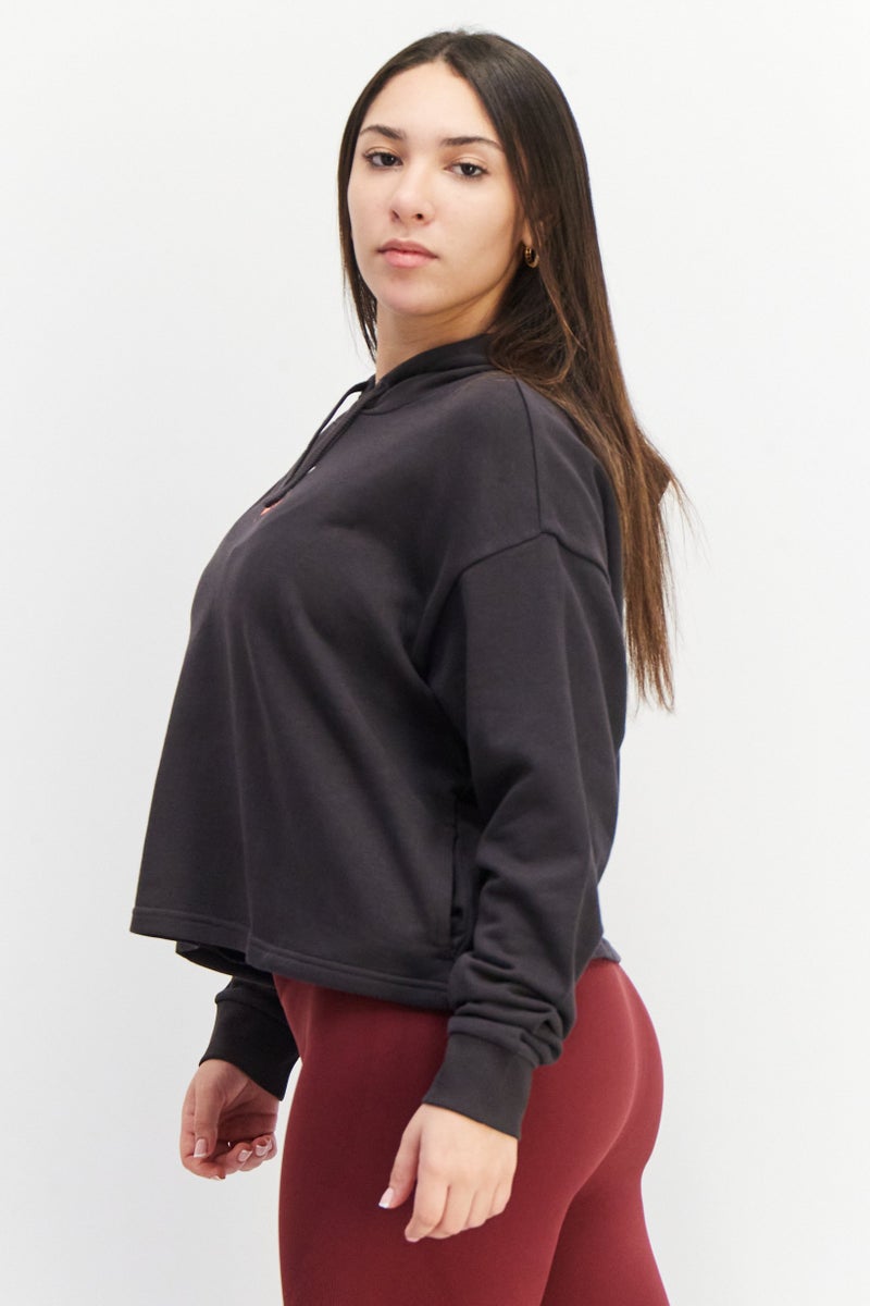 PUMA Women Sportswear Fit Brand Logo Training Hoody, Black - Image 2