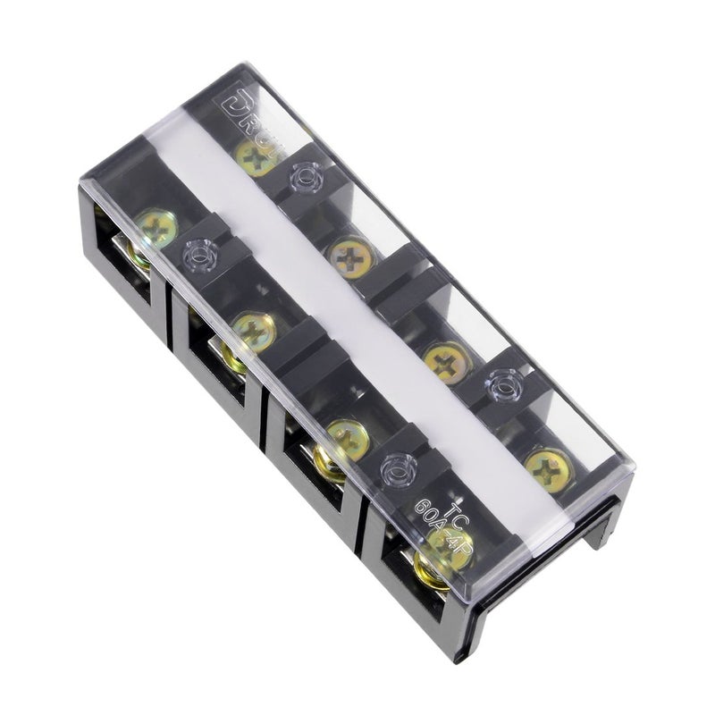 uxcell uxcell Dual Rows 4 Positions 600V 60A Wire Barrier Block Terminal Strip  - Image 1