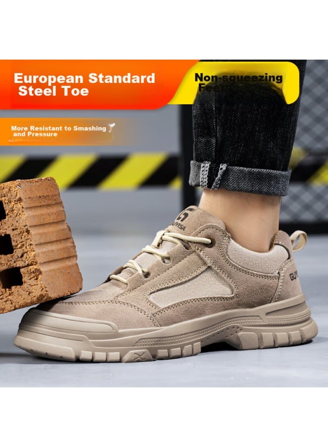 GUYISA أحذية أمان للرجال، كعب فولاذي صيفي، مضادة للسحق، مضادة للثقب، قابلة للتنفس، خفيفة الوزن، أحذية أمان لمواقع البناء 3115Lbn 40 - Image 4