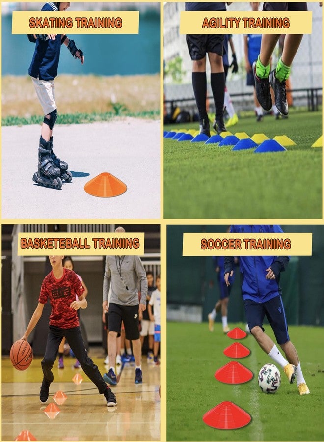 Qtheaes Disc Cones for Sports Training, 25/50 Pack Agility Soccer Cones with Carry Bag and Holder, Soccer, Football, Basketball, Coaching, Practice Equipment, 5 Color - Image 5