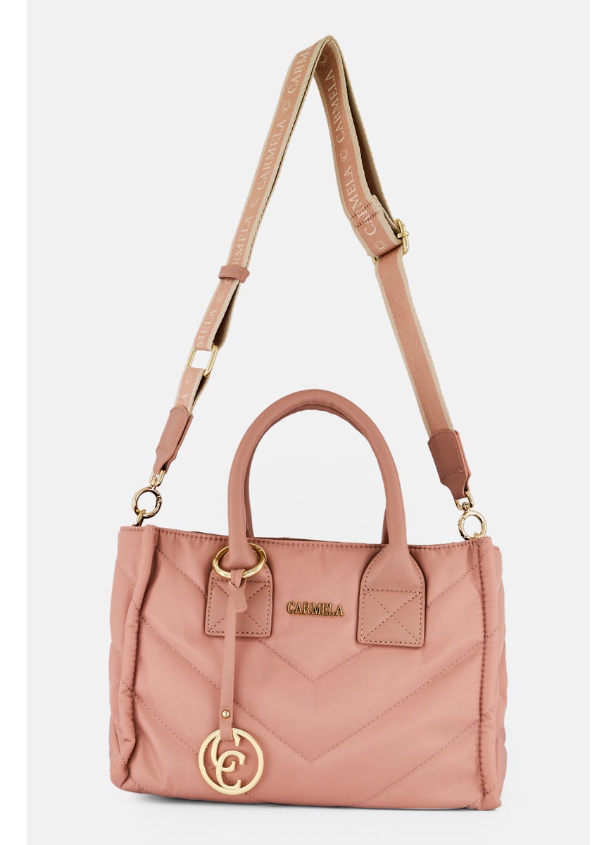 Carmela Women Brand Logo Handbag, Peach  - Image 1