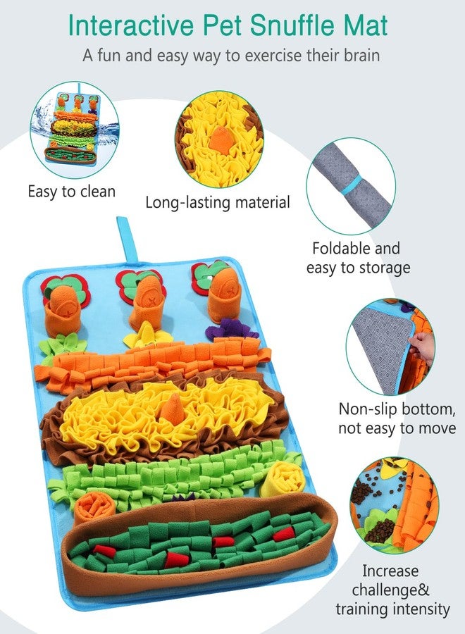 أوريا سجادة أوريا للشم للكلاب، مقاس 32 × 20 بوصة، سجادة ألغاز للتغذية البطيئة مع 4 جزرات تصدر صوتاً، لعبة تفاعلية لإطعام الحيوانات الأليفة لتحفيز العقل وتخفيف التوتر، مناسبة للكلاب والقطط والأرانب الصغيرة والمتوسطة والكبيرة. - Image 2