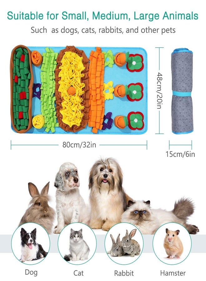 أوريا سجادة أوريا للشم للكلاب، مقاس 32 × 20 بوصة، سجادة ألغاز للتغذية البطيئة مع 4 جزرات تصدر صوتاً، لعبة تفاعلية لإطعام الحيوانات الأليفة لتحفيز العقل وتخفيف التوتر، مناسبة للكلاب والقطط والأرانب الصغيرة والمتوسطة والكبيرة. - Image 3